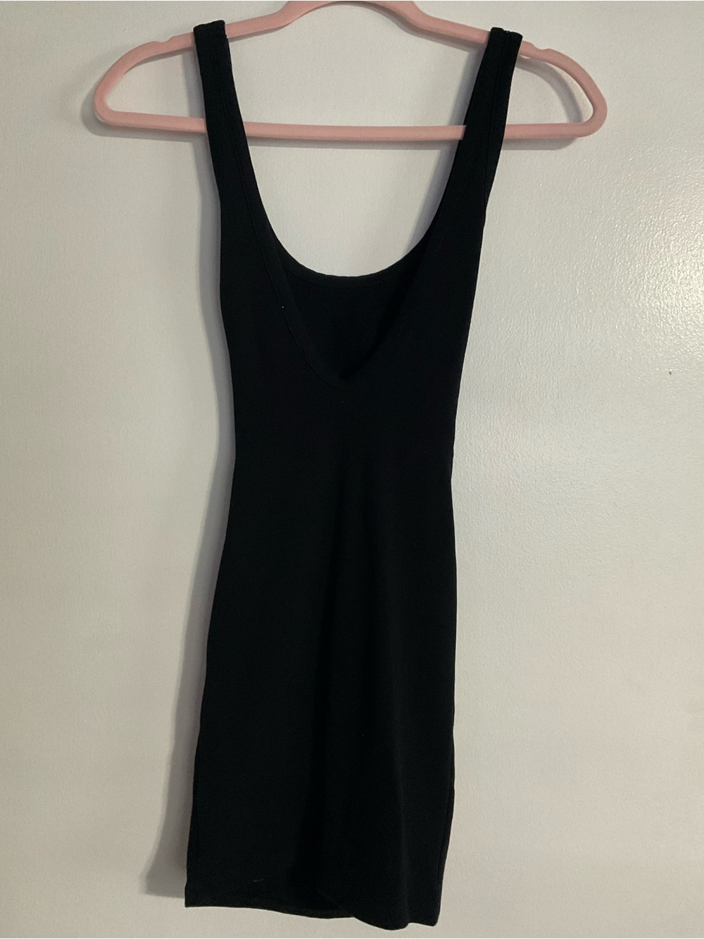Zara Black Scoop-Neck Bodycon Mini Dress